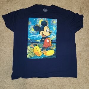 Navy Blue Mickey Mouse Graphic T-Shirt